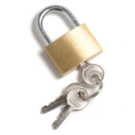 Global Industrial Padlock With 3 Keys, Brass 238047